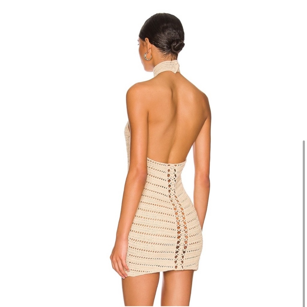 REVOLVE - Camila Coelho ~ Lyssa Hand Crochet Halter Mini Dresss - Picture 2 of 9